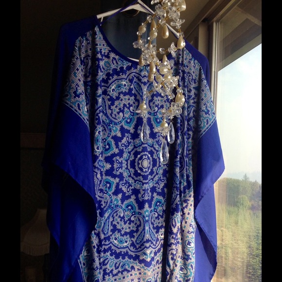 Boho style Silky paisley scarf like Tunic