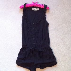 Jolt black romper with buttons and drawstring