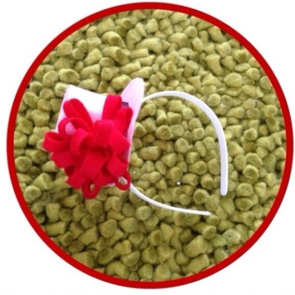 SAMPLE - pink & red hat on a headband