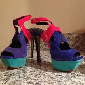 Jessica Simpson color block heels