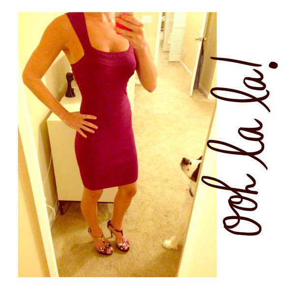Sexy plum express bandage dress