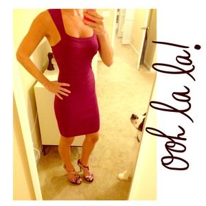 Sexy plum express bandage dress