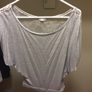 Flowy gray lace top