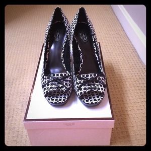 Coach peep toe heels