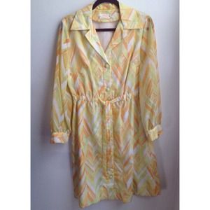 Vintage 1960s Yellow Zig Zag Dress