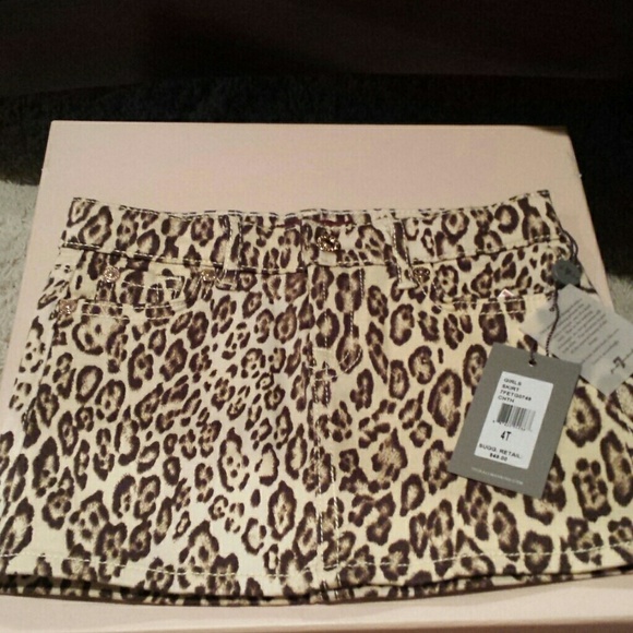 ADORABLE NWT 7FOR ALL MAN KIND GIRLS CHEETAH SKIRT