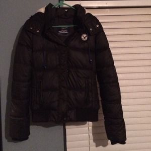 Black American Eagle Winter Coat