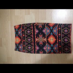 Aztec print pencil skirt