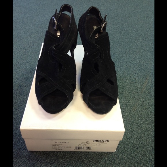 Marco Santi Black suede strappy sandals