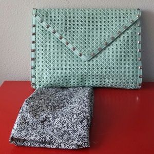 NWT Rebecca Minkoff Owen Mint Clutch!