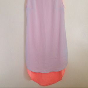 Tops - Neon Coral Powder Blue Button Tunic Tops - Neon Coral Powder Blue Button Tunic