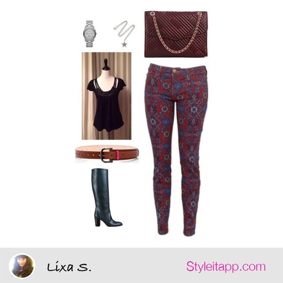 One Clothing Tops - Cute Jeweled Neck Top