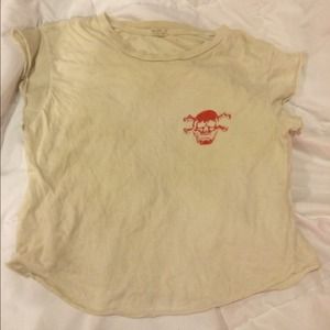 White shirt with red skull