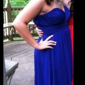 Blue prom dress strapless