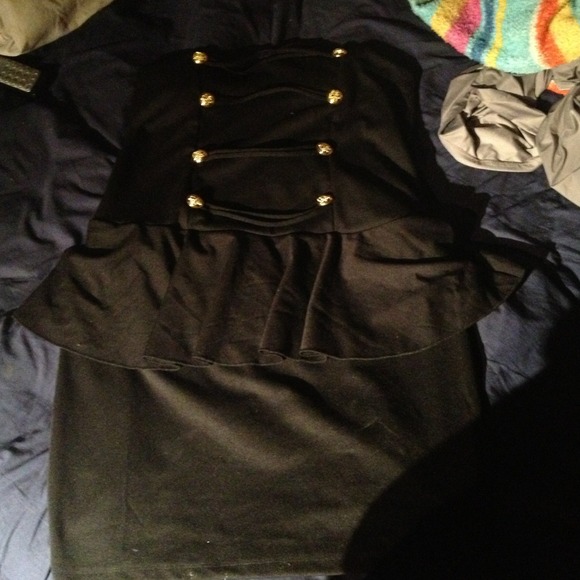 Black military peplum avail 2x/3x