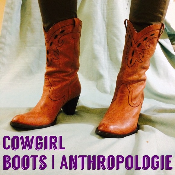 Anthropologie Heeled Cowgirl/Cowboy Boots