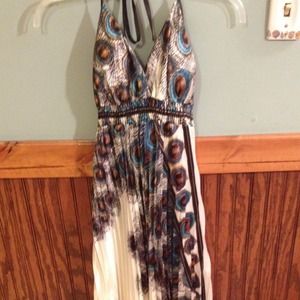 Peacock maxi dress