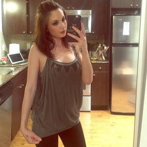 Grey Embellished Layered Tank 🎉