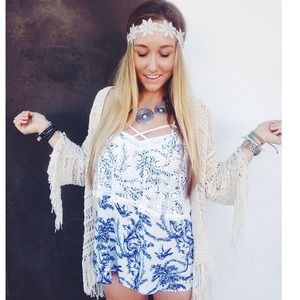 LF Dresses - Lf lace blue floral romper LF Dresses - Lf lace blue floral romper