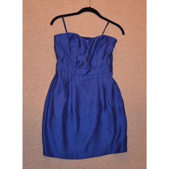 Royal blue strapless dress