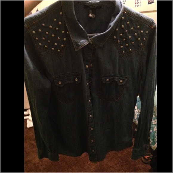 Denim button down