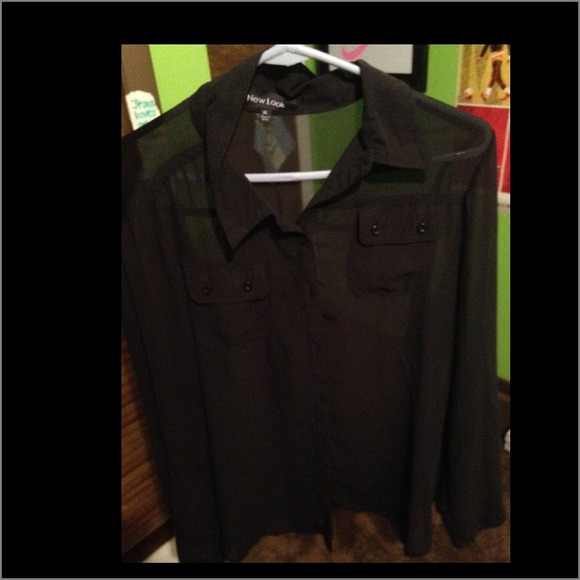 Black button down