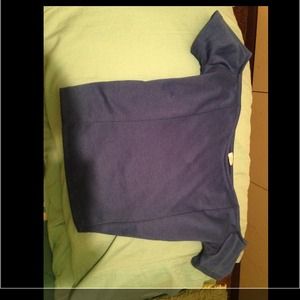 Crop off the shoulder blue top