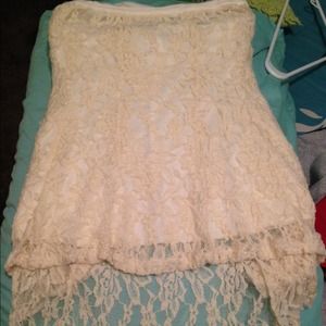 Lace strapless top
