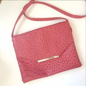Convertible crossbody clutch ostrich bag