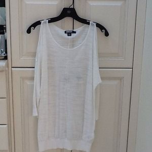 DKNY Cold shoulder white top.  Never worn