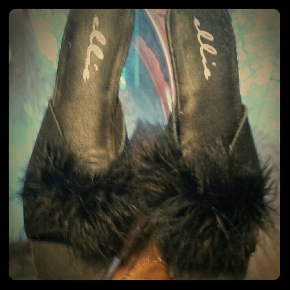 Ellie sexy marabou mules