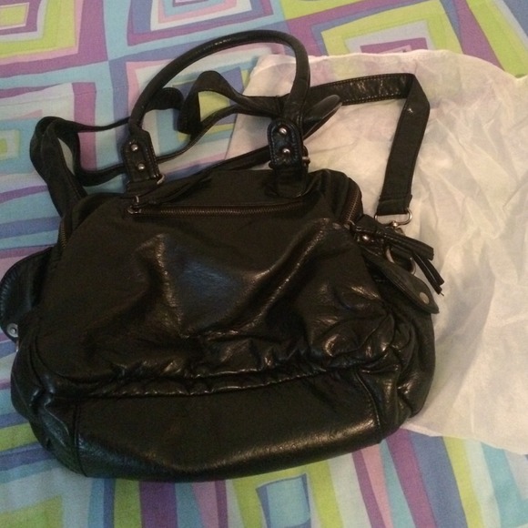 Black leather purse