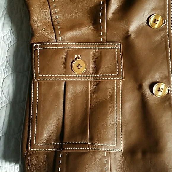 Amazing Brown vegan leather blazer - Picture 2 of 4