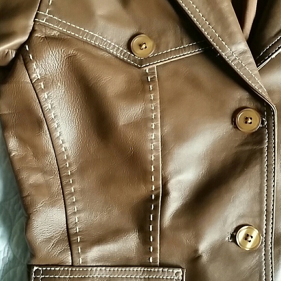 Amazing Brown vegan leather blazer - Picture 4 of 4