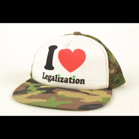 I love legalization trucker camo hat