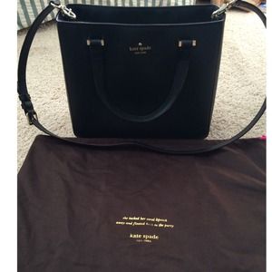 Black Kate Spade Medium Leather Satchel Tote Bag