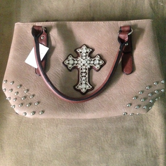 Tan Cross Purse 😍 // With STUDS 🍂