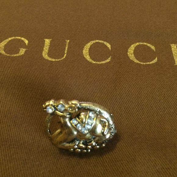 Gold plated with stones camel ring