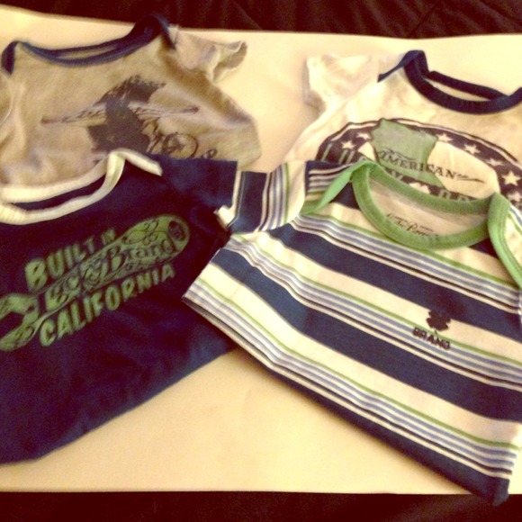 4 baby boy Lucky Brand onesies