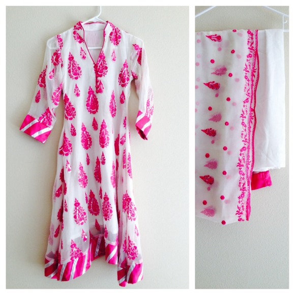 Pink & white indian dress
