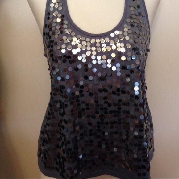 Dark gray sequin top - Picture 2 of 3