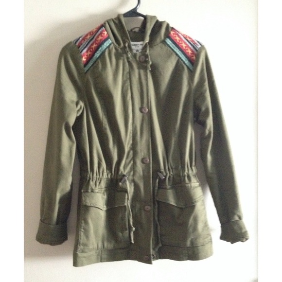 Military Style Parka with Fabric