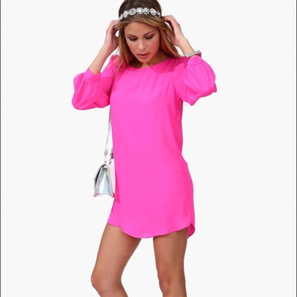 Hot pink shift dress