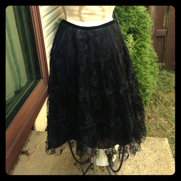 Necessary Objects Dresses & Skirts - ⚡️SALE⚡️Black Lace Knee Length Skirt