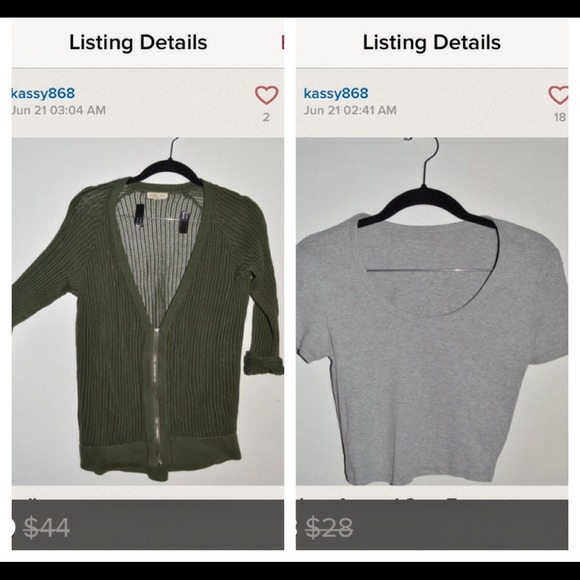 Bundle of American Apparel Crop top with Cartigan