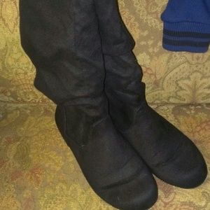 Black suade boots