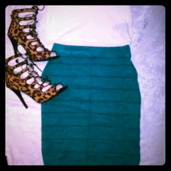 Teal bandage skirt