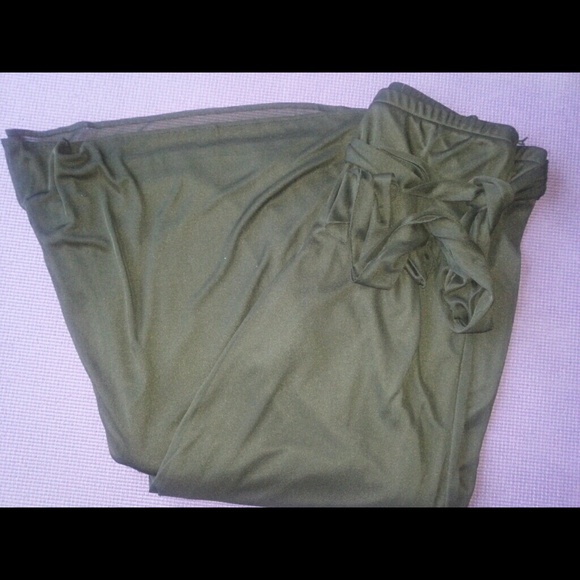 Black Dress Pants Wide Leg with Scarf Belt Size L