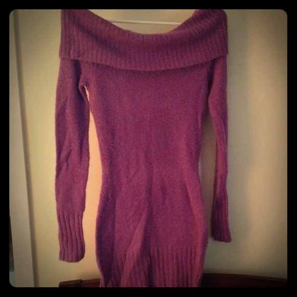 Purple sweater dress