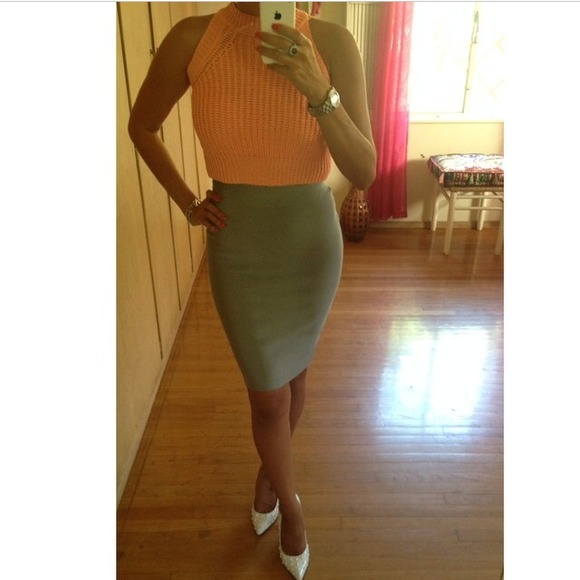 Gray High Bandage Skirt